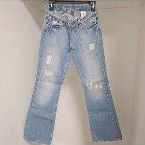 75  LUCKY BRAND THE SWEET DREAM DISTRESSED PATCHWORK JEANS 2/26